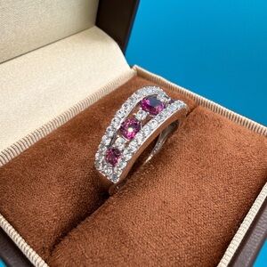 925 Silver Ring with Natural Pink Tourmaline Gemstone